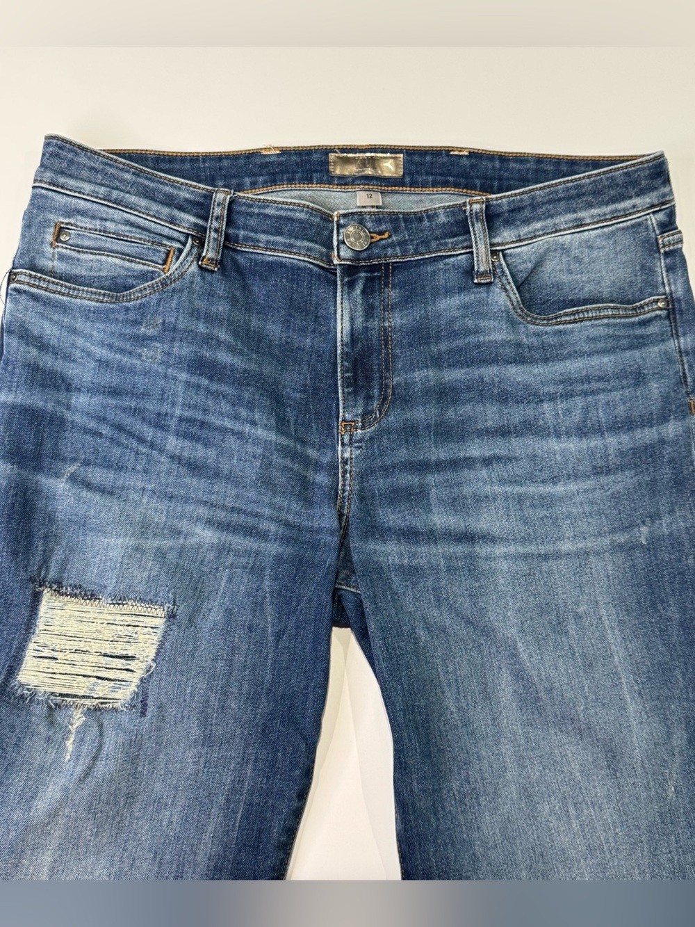 KUT from the Kloth Catherine Boyfriend Women's Size 12 Distressed Denim Jeans